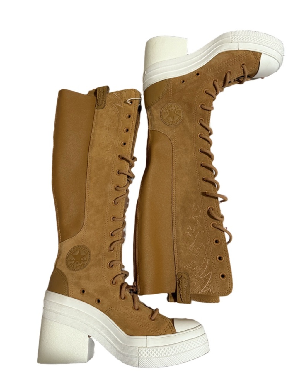 NWOB Converse Chuck 70 De Luxe Heel XX- Hi Western Suede Boots size 6.5 - Picture 4 of 8